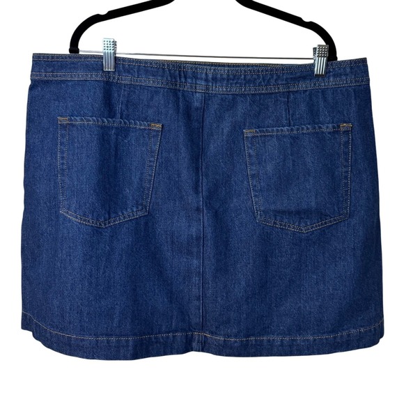 FRAME Denim Sailor Snap Mini Skirt Celestine‎ Blue Gold Button Size 34 NEW (D) - Picture 4 of 11